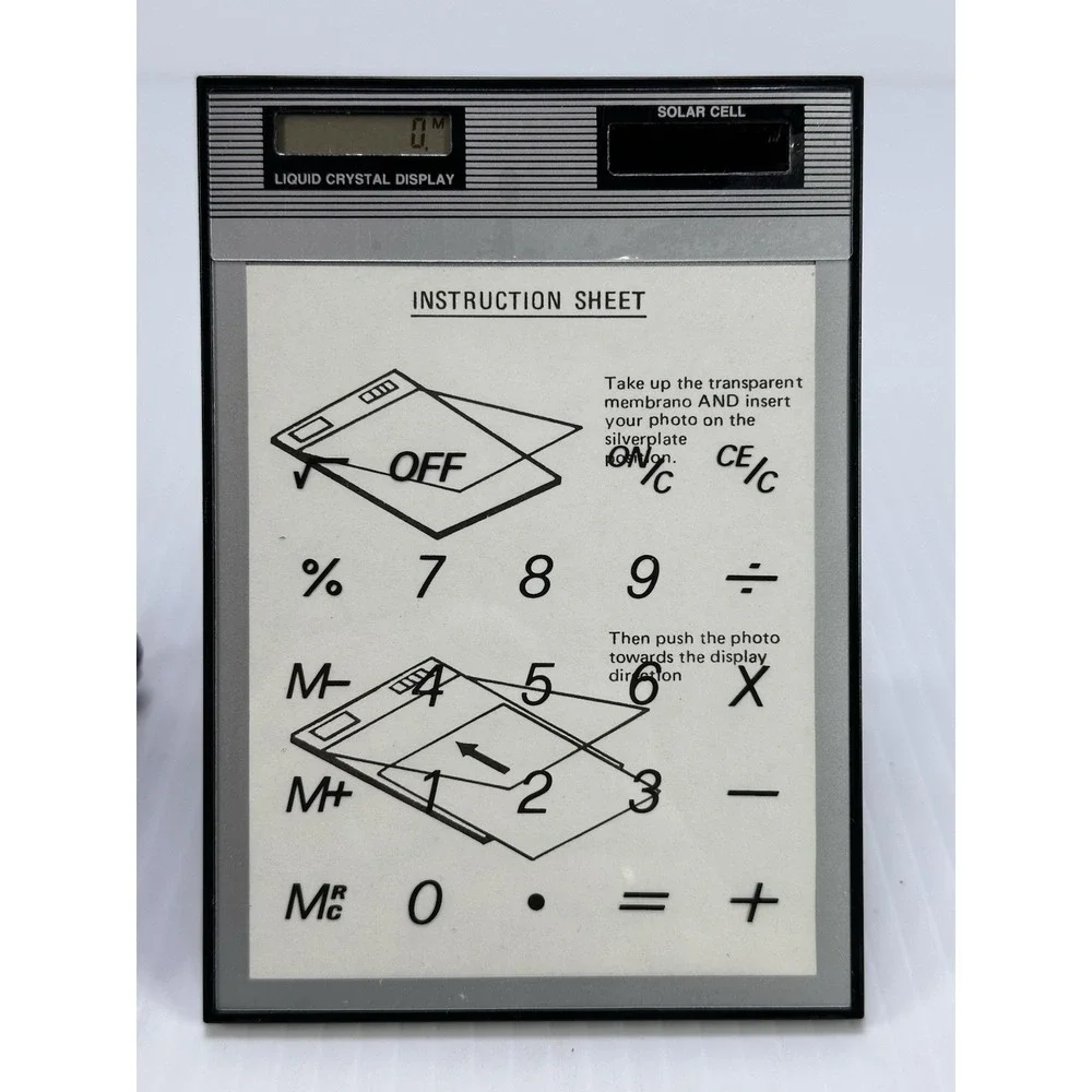 Vintage Photo Insertable‎ Solar Calculator New Old Stock